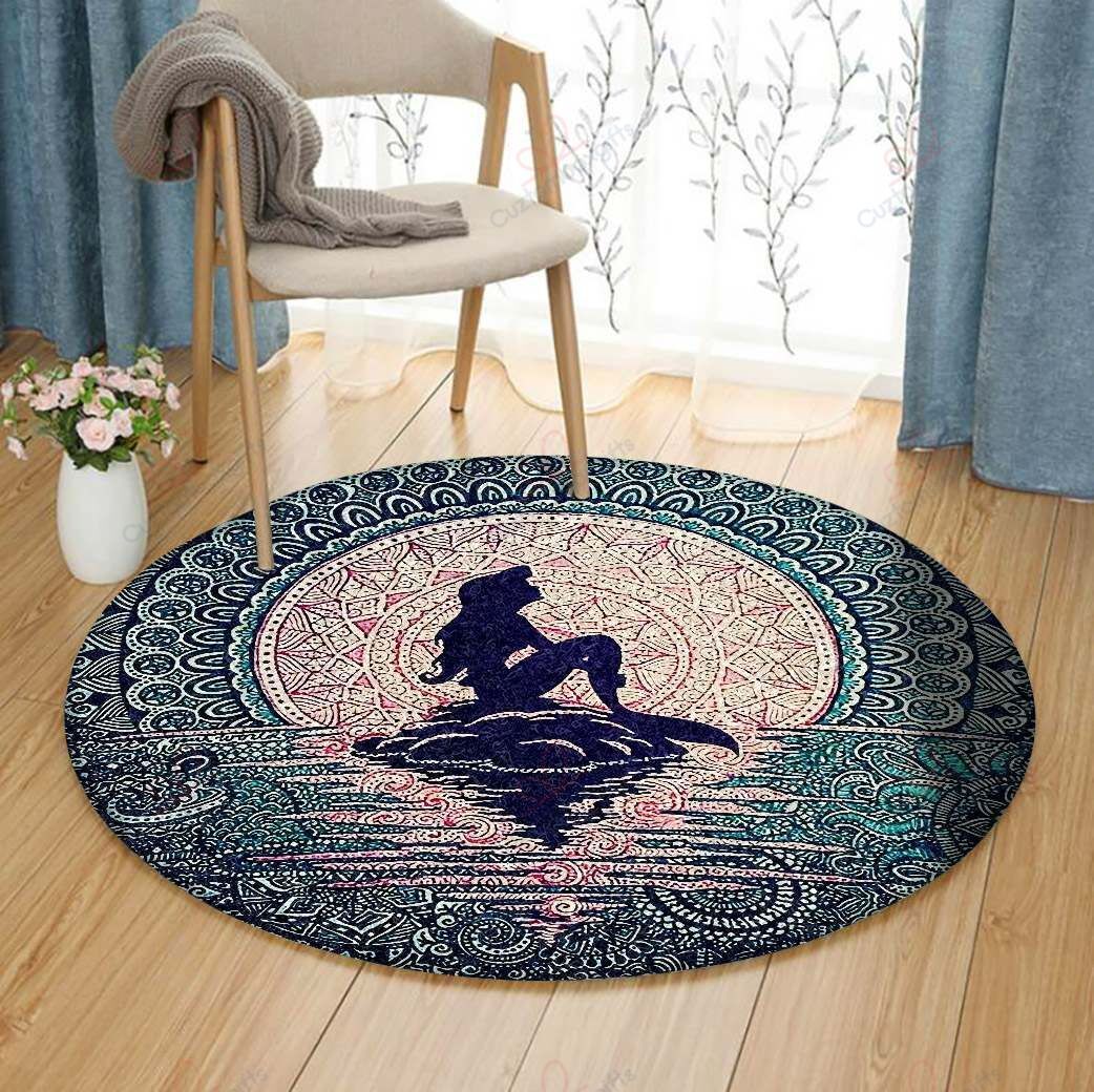 Mermaid Mandala Round Carpet Floor Rug Living Room Bedroom Decor Round Area Rug Carpet Mermaid Mandala Round Carpet Floor Rug Living Room Bedroom Decor Round Area Rug Carpet
