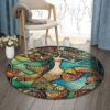 Mermaid Marine Fish Round Carpet Floor Rug Living Room Bedroom Decor Round Area Rug Carpet
