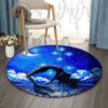 Mermaid Night Round Carpet Floor Rug Living Room Bedroom Decor Round Area Rug Carpet