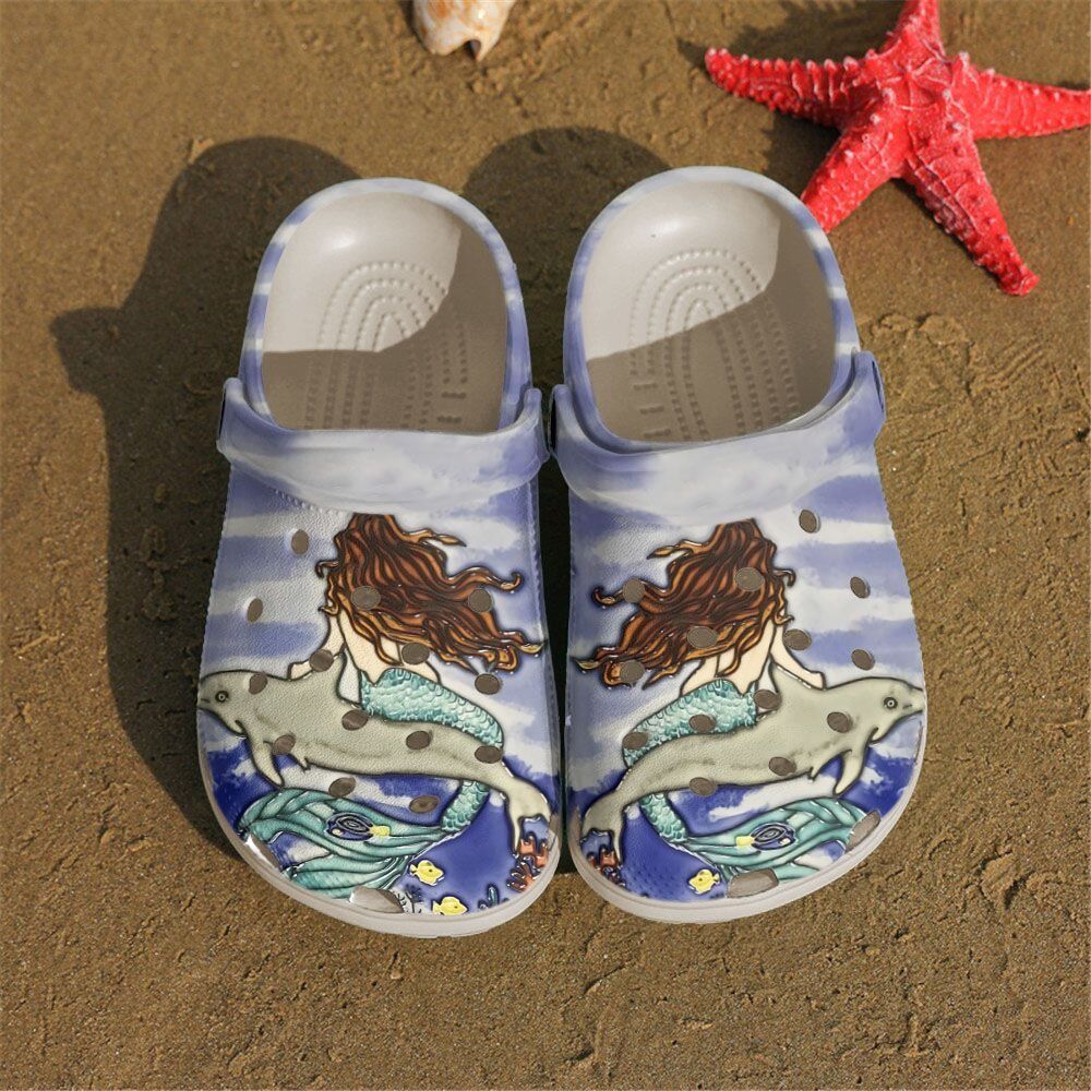 Mermaid Personalized Clog Custom Crocs Comfortablefashion Style Comfortable For Women Men Kid Print 3D Mermaid Dolphin Mermaid Personalized Clog Custom Crocs Comfortablefashion Style Comfortable For Women Men Kid Print 3D Mermaid Dolphin