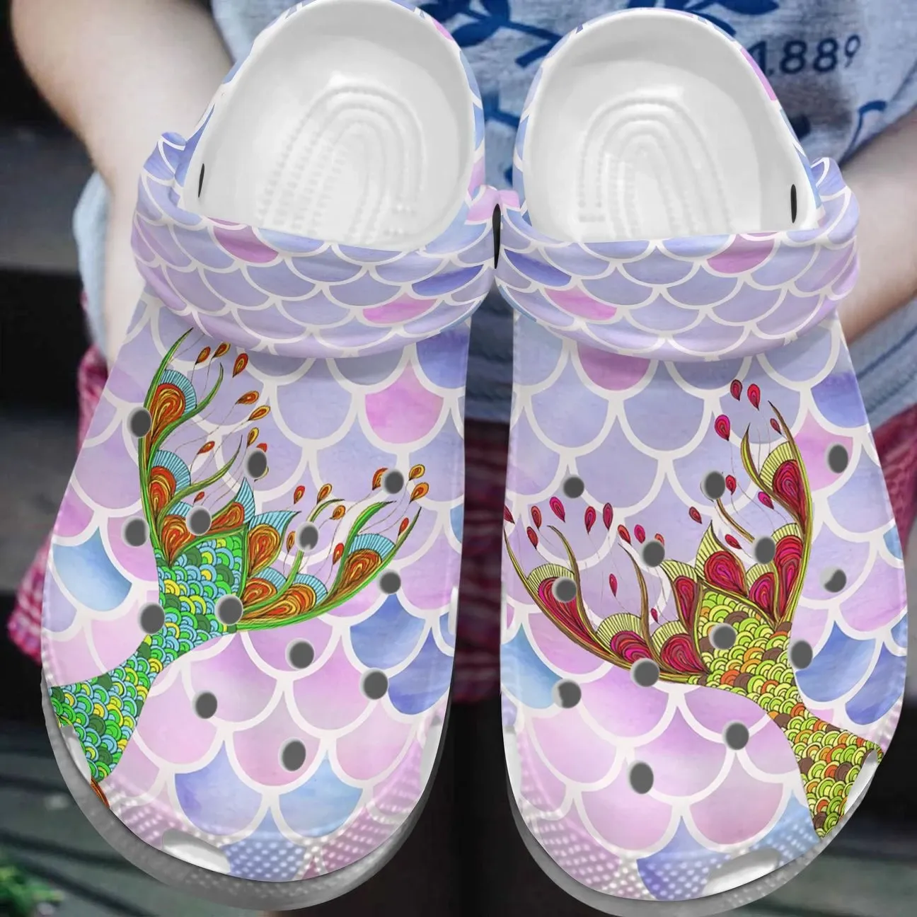 Mermaid Personalized Clog Custom Crocs Comfortablefashion Style Comfortable For Women Men Kid Print 3D Mermaid Tail Mermaid Personalized Clog Custom Crocs Comfortablefashion Style Comfortable For Women Men Kid Print 3D Mermaid Tail