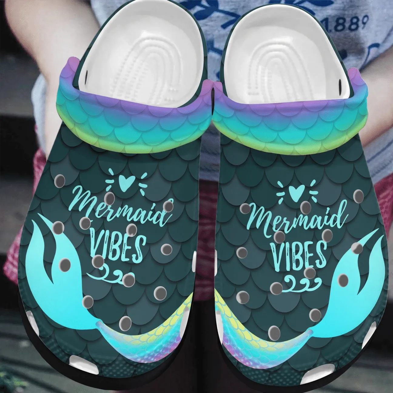 Mermaid Personalized Clog Custom Crocs Comfortablefashion Style Comfortable For Women Men Kid Print 3D Mermaid Vibes Mermaid Personalized Clog Custom Crocs Comfortablefashion Style Comfortable For Women Men Kid Print 3D Mermaid Vibes