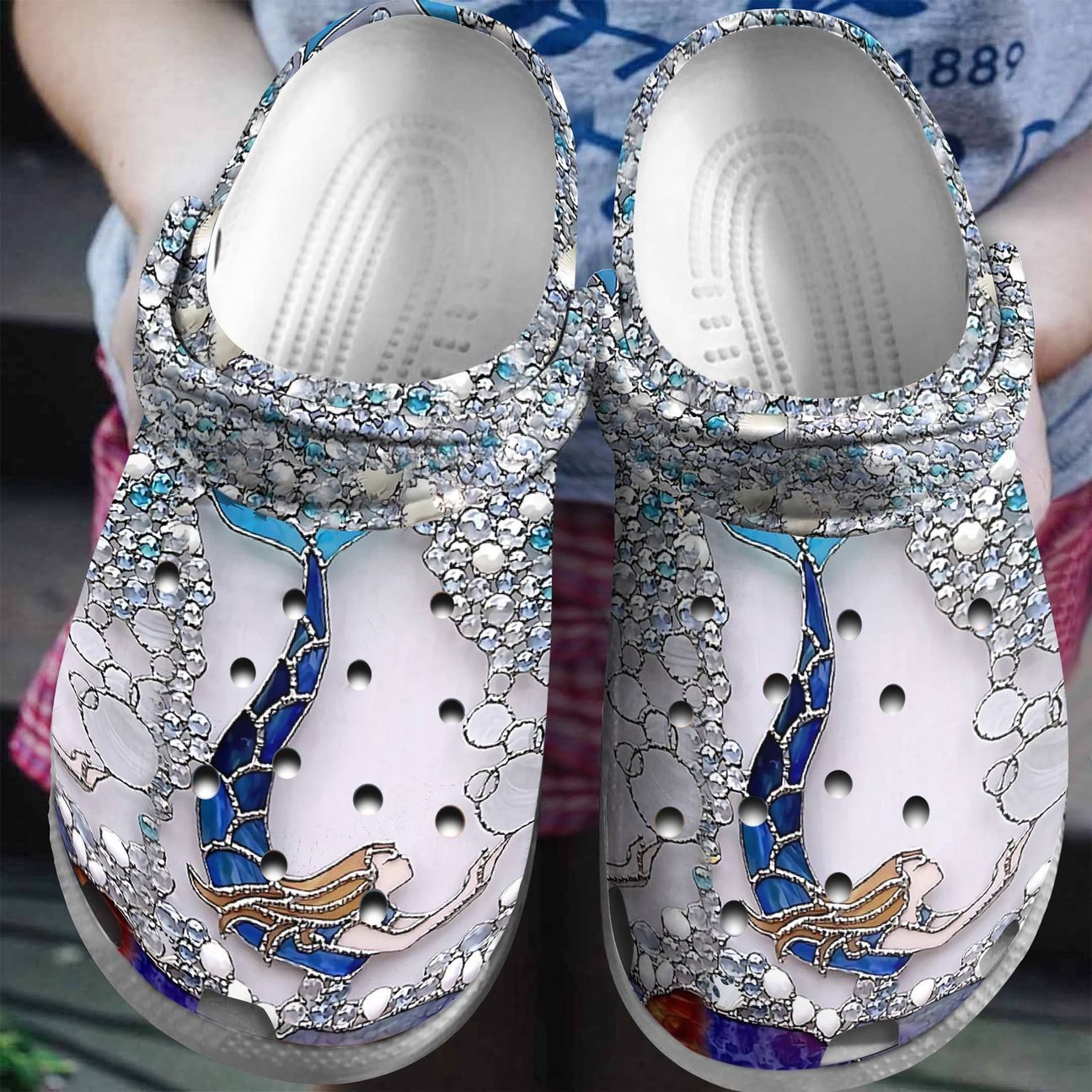 Mermaid Personalized Clog Custom Crocs Comfortablefashion Style Comfortable For Women Men Kid Print 3D Sparkling Mermaid Mermaid Personalized Clog Custom Crocs Comfortablefashion Style Comfortable For Women Men Kid Print 3D Sparkling Mermaid