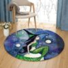 Mermaid Witch Round Carpet Floor Rug Living Room Bedroom Decor Round Area Rug Carpet