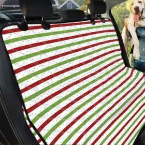 Merry Chrismas Striped Pattern Print Car Back Seat Cover Dog Car Seat Covers - f1a57cbd5450