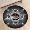 Metal Skull Guitar Round Carpet Floor Rug Living Room Bedroom Decor Round Area Rug Carpet