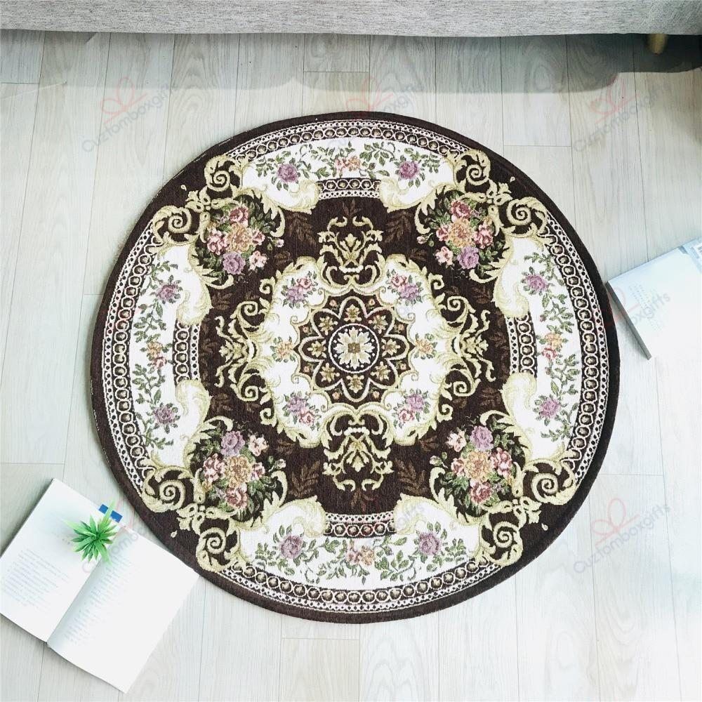 Meticulous Floral Pattern Round Carpet Floor Rug Living Room Bedroom Decor Round Area Rug Carpet Meticulous Floral Pattern Round Carpet Floor Rug Living Room Bedroom Decor Round Area Rug Carpet