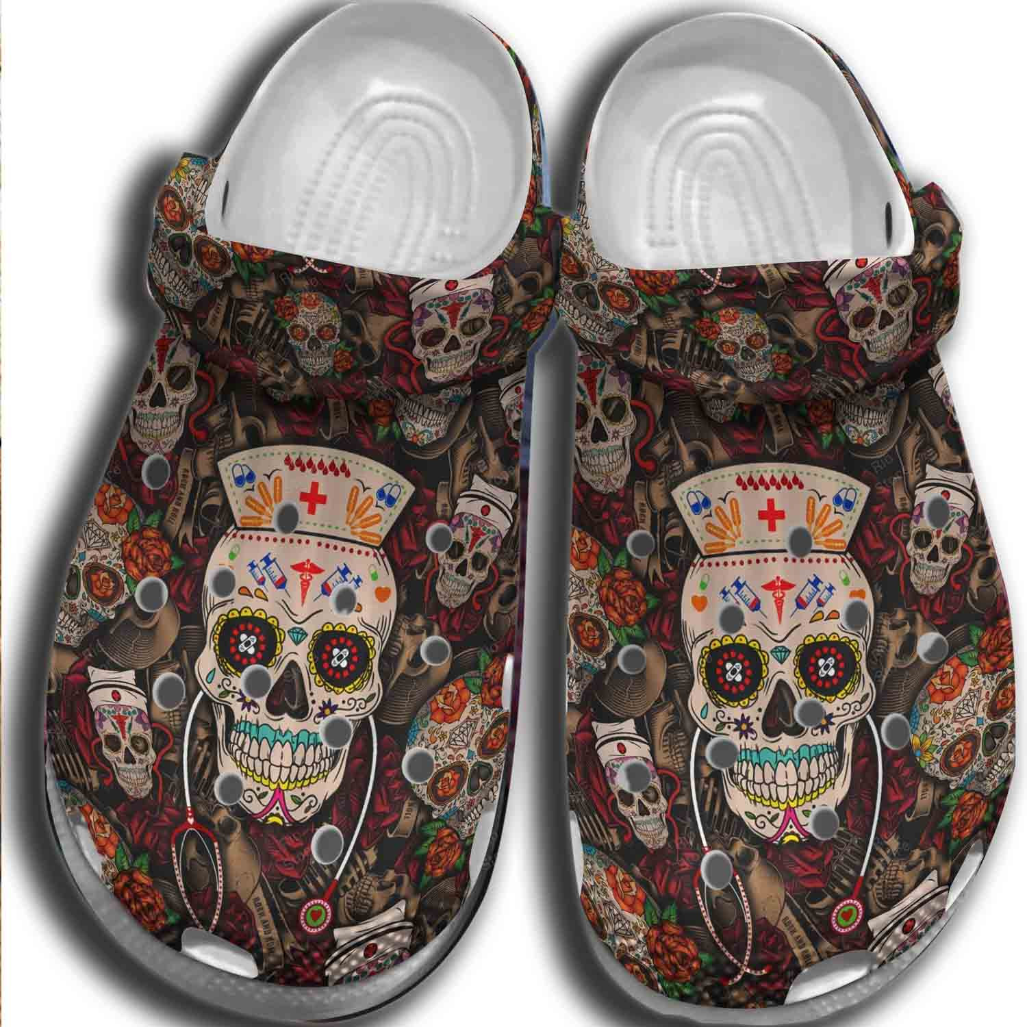 Mexican Sugar Skull Nurse Crocs Clog Shoes Crocbland Clog Birthday Gifts For Men Women Mexican Sugar Skull Nurse Crocs Clog Shoes Crocbland Clog Birthday Gifts For Men Women