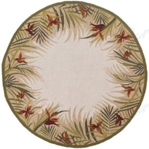 Miami Gardens Beige Round Carpet Floor Rug Living Room Bedroom Decor Round Area Rug Carpet