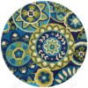 Miami Sundial Teal Green Round Carpet Floor Rug Living Room Bedroom Decor Round Area Rug Carpet