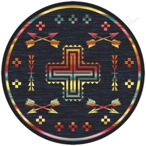 Midnight Arrow Round Carpet Floor Rug Living Room Bedroom Decor Round Area Rug Carpet