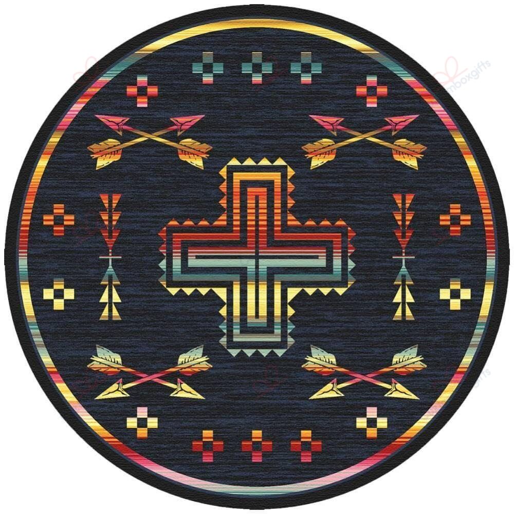 Midnight Arrow Round Carpet Floor Rug Living Room Bedroom Decor Round Area Rug Carpet Midnight Arrow Round Carpet Floor Rug Living Room Bedroom Decor Round Area Rug Carpet