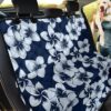 Midnight Blue Color And White Plumeria Car Back Seat Cover Dog Car Seat Covers - 2d387fbeb8d5