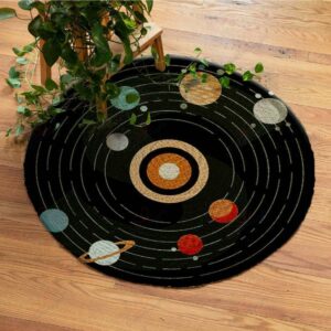 Milky Way Round Carpet Floor Rug Living Room Bedroom Decor Round Area Rug Carpet