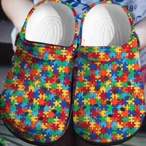 Mini Puzzle Crocs Clog Shoes –  Autism Awareness Shoes Crocbland Clog Birthday Gifts For Boy Girl