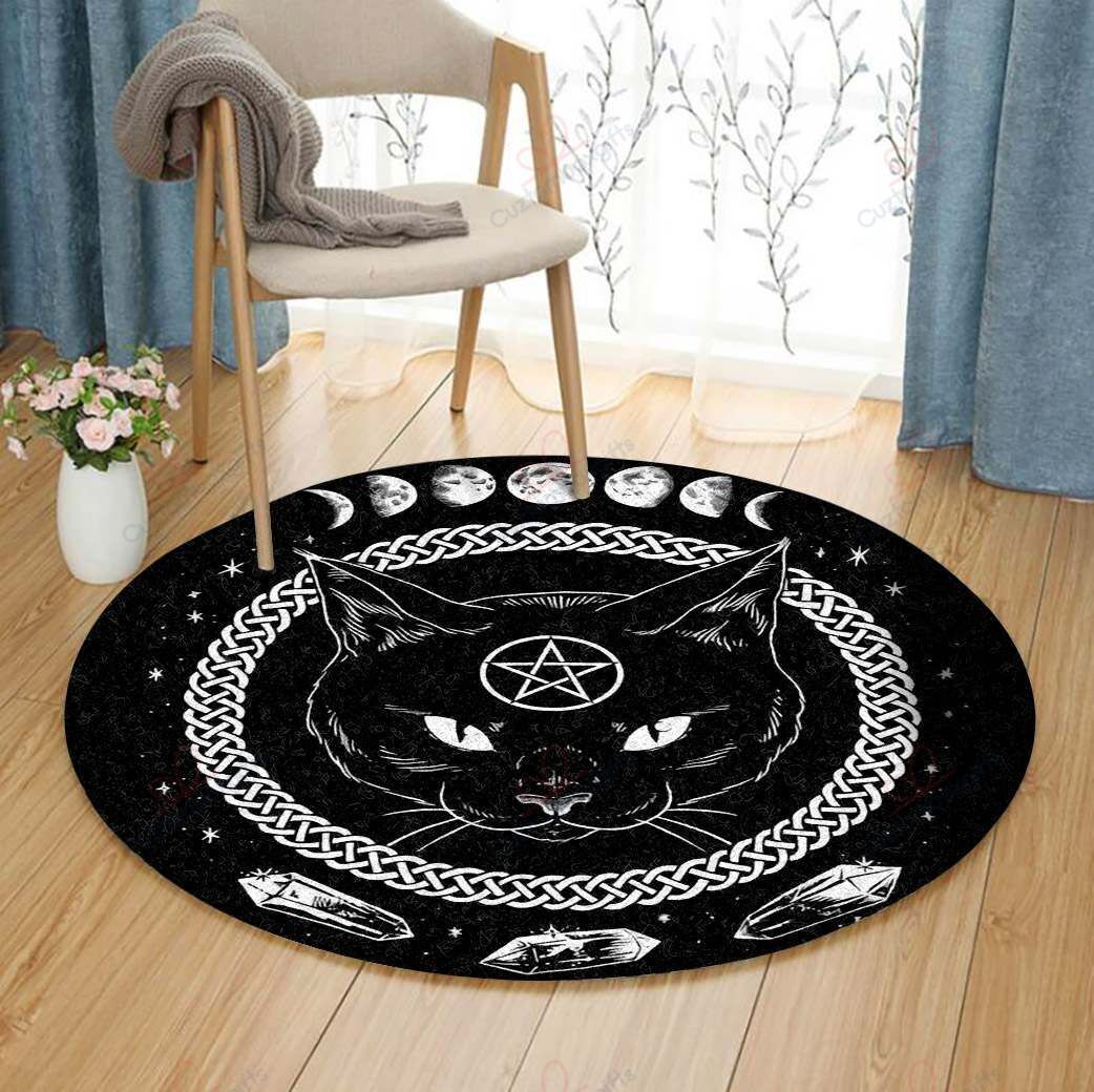 Mistery Cat Round Carpet Floor Rug Living Room Bedroom Decor Round Area Rug Carpet Mistery Cat Round Carpet Floor Rug Living Room Bedroom Decor Round Area Rug Carpet
