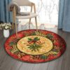 Mistletoe Round Carpet Floor Rug Living Room Bedroom Decor Round Area Rug Carpet