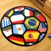 Modern Football Round Carpet Floor Rug Living Room Bedroom Decor Round Area Rug Carpet