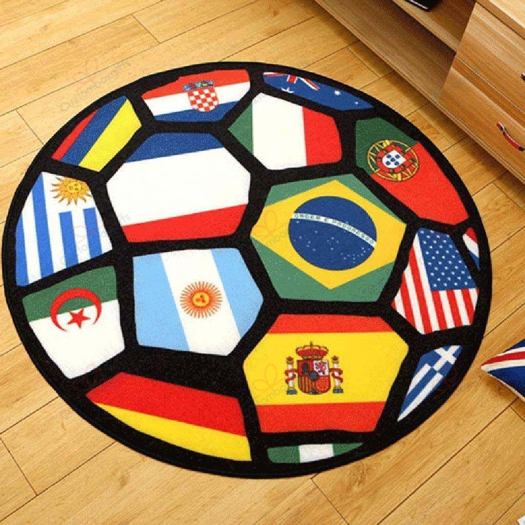 Modern Football Round Carpet Floor Rug Living Room Bedroom Decor Round Area Rug Carpet Modern Football Round Carpet Floor Rug Living Room Bedroom Decor Round Area Rug Carpet