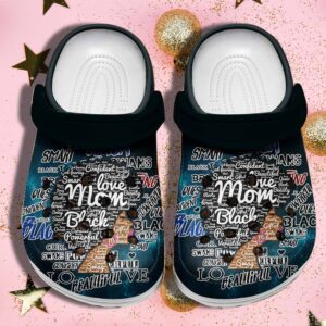 Mom Black Shoes Crocs Clog For Black Mom Mothers Day – Beautiful Hair Black Women Croc Shoes Gifts Grandma