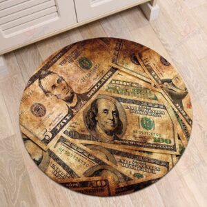 Money Round Carpet Floor Rug Living Room Bedroom Decor Round Area Rug Carpet