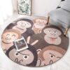Monkey Selfie Round Carpet Floor Rug Living Room Bedroom Decor Round Area Rug Carpet