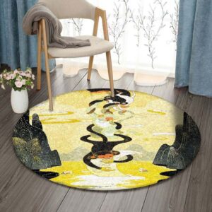 Monkeys And The Moon Round Carpet Floor Rug Living Room Bedroom Decor Round Area Rug Carpet