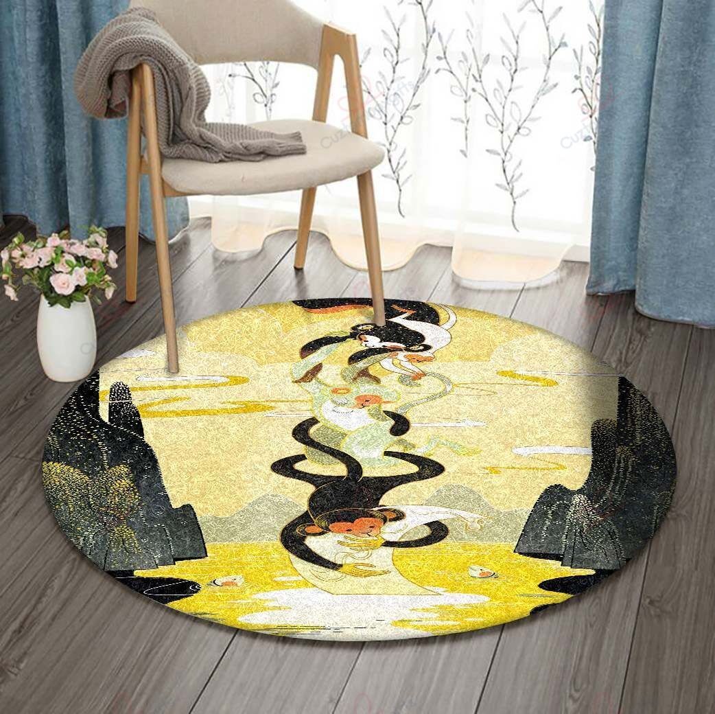 Monkeys And The Moon Round Carpet Floor Rug Living Room Bedroom Decor Round Area Rug Carpet Monkeys And The Moon Round Carpet Floor Rug Living Room Bedroom Decor Round Area Rug Carpet