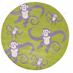 Monkeys Contemporary Round Carpet Floor Rug Living Room Bedroom Decor Round Area Rug Carpet