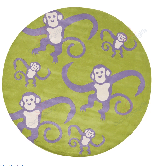 Monkeys Contemporary Round Carpet Floor Rug Living Room Bedroom Decor Round Area Rug Carpet Monkeys Contemporary Round Carpet Floor Rug Living Room Bedroom Decor Round Area Rug Carpet