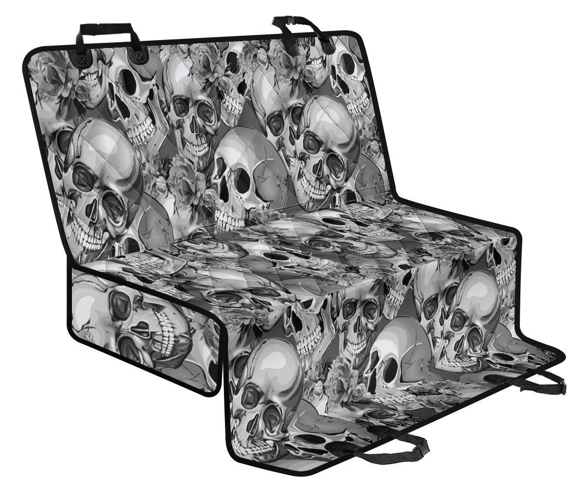 Monochrome Skull Flowers Pattern Print Pet Car Back Seat Cover - 8e0a33fe65a4 Monochrome Skull Flowers Pattern Print Pet Car Back Seat Cover - 8e0a33fe65a4