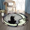 Moon And Round Carpet Floor Rug Living Room Bedroom Decor Round Area Rug Carpet