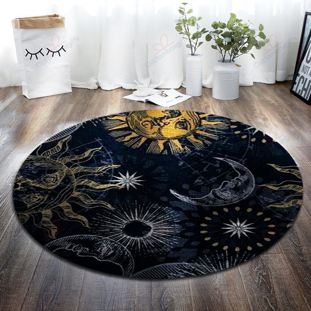 Moon And Sun Round Carpet Floor Rug Living Room Bedroom Decor Round Area Rug Carpet Moon And Sun Round Carpet Floor Rug Living Room Bedroom Decor Round Area Rug Carpet