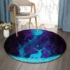 Moon Deer Round Carpet Floor Rug Living Room Bedroom Decor Round Area Rug Carpet