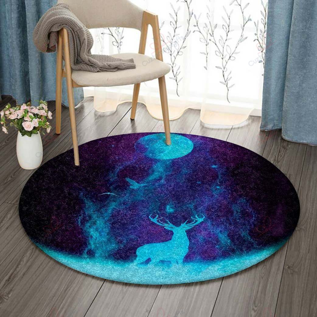 Moon Deer Round Carpet Floor Rug Living Room Bedroom Decor Round Area Rug Carpet Moon Deer Round Carpet Floor Rug Living Room Bedroom Decor Round Area Rug Carpet