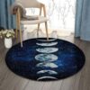 Moon Galaxy Round Carpet Floor Rug Living Room Bedroom Decor Round Area Rug Carpet