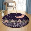 Moon Night Round Carpet Floor Rug Living Room Bedroom Decor Round Area Rug Carpet