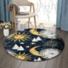 Moon Phase Lunar Horoscope Round Carpet Floor Rug Living Room Bedroom Decor Round Area Rug Carpet