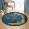 Moon Travel Round Carpet Floor Rug Living Room Bedroom Decor Round Area Rug Carpet