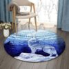 Moon Wolf Round Carpet Floor Rug Living Room Bedroom Decor Round Area Rug Carpet