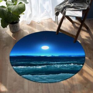 Moonlight Magic Round Carpet Floor Rug Living Room Bedroom Decor Round Area Rug Carpet