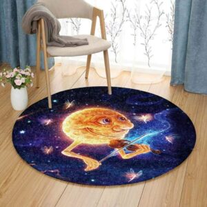 Moonshine Music Round Carpet Floor Rug Living Room Bedroom Decor Round Area Rug Carpet