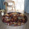 Moose And Deer Round Carpet Floor Rug Living Room Bedroom Decor Round Area Rug Carpet
