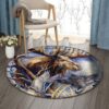 Moose And Mallard Round Carpet Floor Rug Living Room Bedroom Decor Round Area Rug Carpet