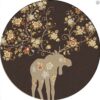 Moose Blossom Round Carpet Floor Rug Living Room Bedroom Decor Round Area Rug Carpet