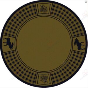Moose Refuge Green Round Carpet Floor Rug Living Room Bedroom Decor Round Area Rug Carpet