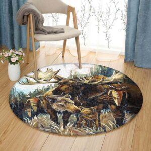 Moosenative American Round Carpet Floor Rug Living Room Bedroom Decor Round Area Rug Carpet
