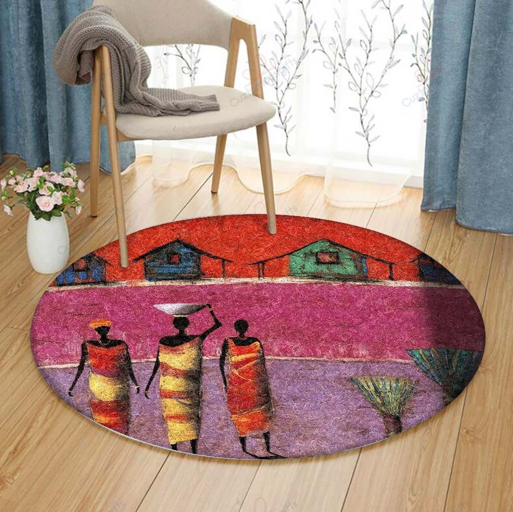 Morning Ritual African Round Carpet Floor Rug Living Room Bedroom Decor Round Area Rug Carpet Morning Ritual African Round Carpet Floor Rug Living Room Bedroom Decor Round Area Rug Carpet
