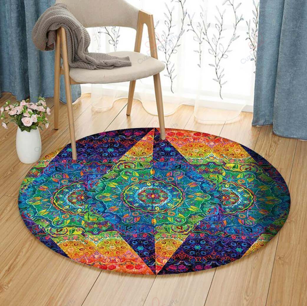 Mosaic Round Carpet Floor Rug Living Room Bedroom Decor Round Area Rug Carpet Mosaic Round Carpet Floor Rug Living Room Bedroom Decor Round Area Rug Carpet
