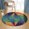 Mosaic Round Carpet Floor Rug Living Room Bedroom Decor Round Area Rug Carpet
